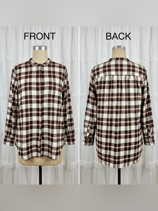 Lands' End Other - Lands' End Women's Brown and Pink Flannel Tunic Long Sleeve Plaid Top Size L